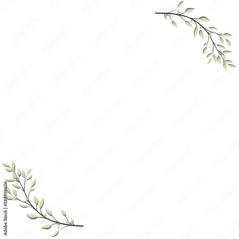dry brown leaf on PNG transparent background 3d rendering 01 