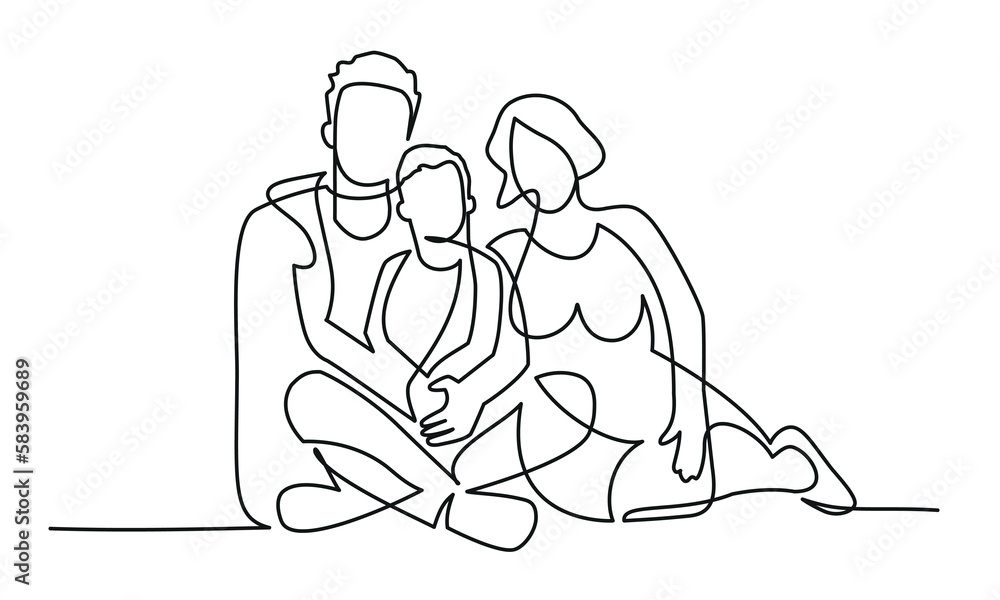 Happy family sitting on the floor and hugging. Happy family sitting on the floor and hugging.