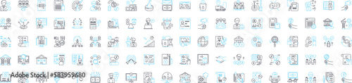 Risk management vector line icons set. Risk, Management, Assess, Analyze, Avoid, Control, Mitigate illustration outline concept symbols and signs