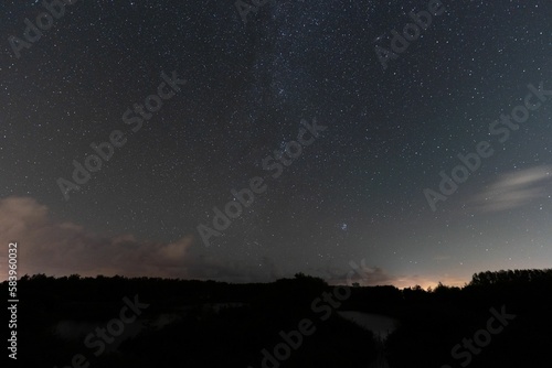 Scenic view of the beautiful stars seen on a clear night while stargazing