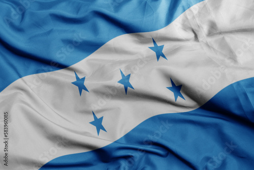 waving national flag of honduras .macro shot. 3D illustration