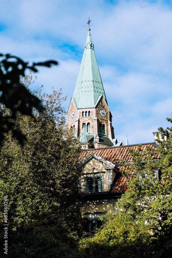 Vertical shot of the Sofia church in Sodermalm
