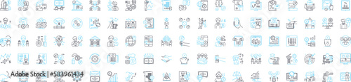 Investing fund vector line icons set. Investing, fund, investment, capital, portfolio, markets, shares illustration outline concept symbols and signs