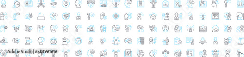 Personal productivity vector line icons set. Productivity, Personal, Time, Management, Goals, Plan, Success illustration outline concept symbols and signs