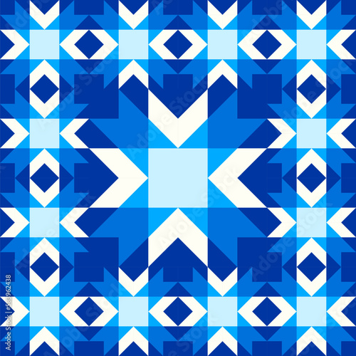 Abstract geometric star pattern inspired by duvet quilting