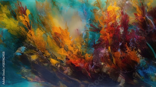Whispering of nature. Alcohol ink abstract background. Striking image. Generative AI. 