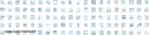 Personal development vector line icons set. Motivation, growth, learning, happiness, reflection, goals, resilience illustration outline concept symbols and signs