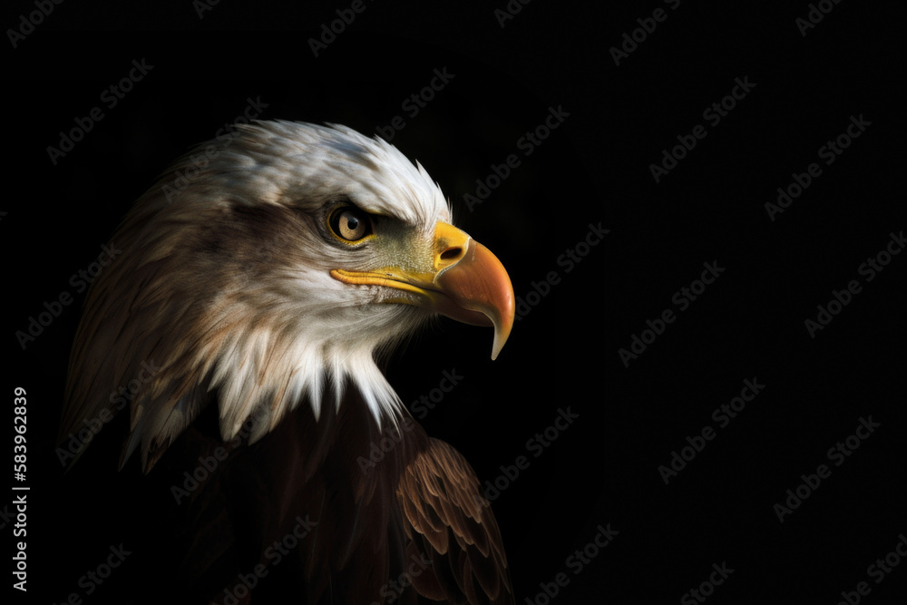 portrait of the eagle, Generative AI portrait of the eagle, Generative AI