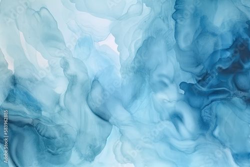 Abstract painted blue color watercolor background.generative ai