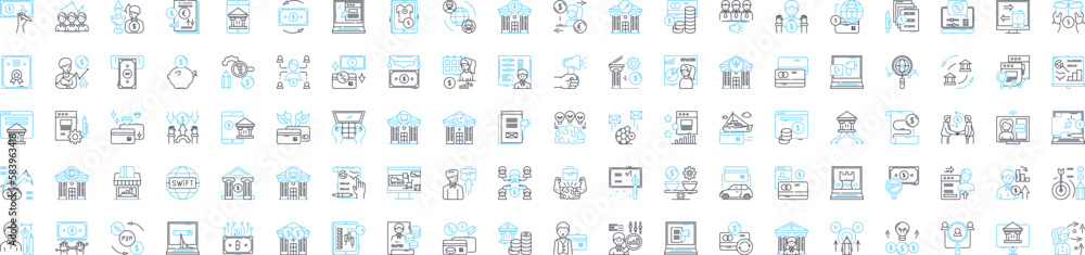 Chart investment vector line icons set. Investment, Chart, Stock, Portfolio, Returns, Market, Analyse illustration outline concept symbols and signs Chart investment vector line icons set. Investment, Chart, Stock, Portfolio, Returns, Market, Analyse illustration outline concept symbols and signs