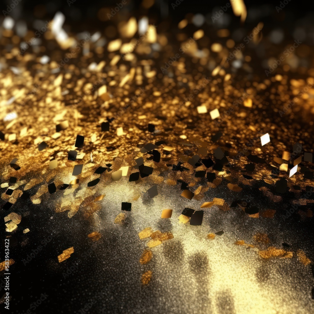 Abstract background with black and gold glitter