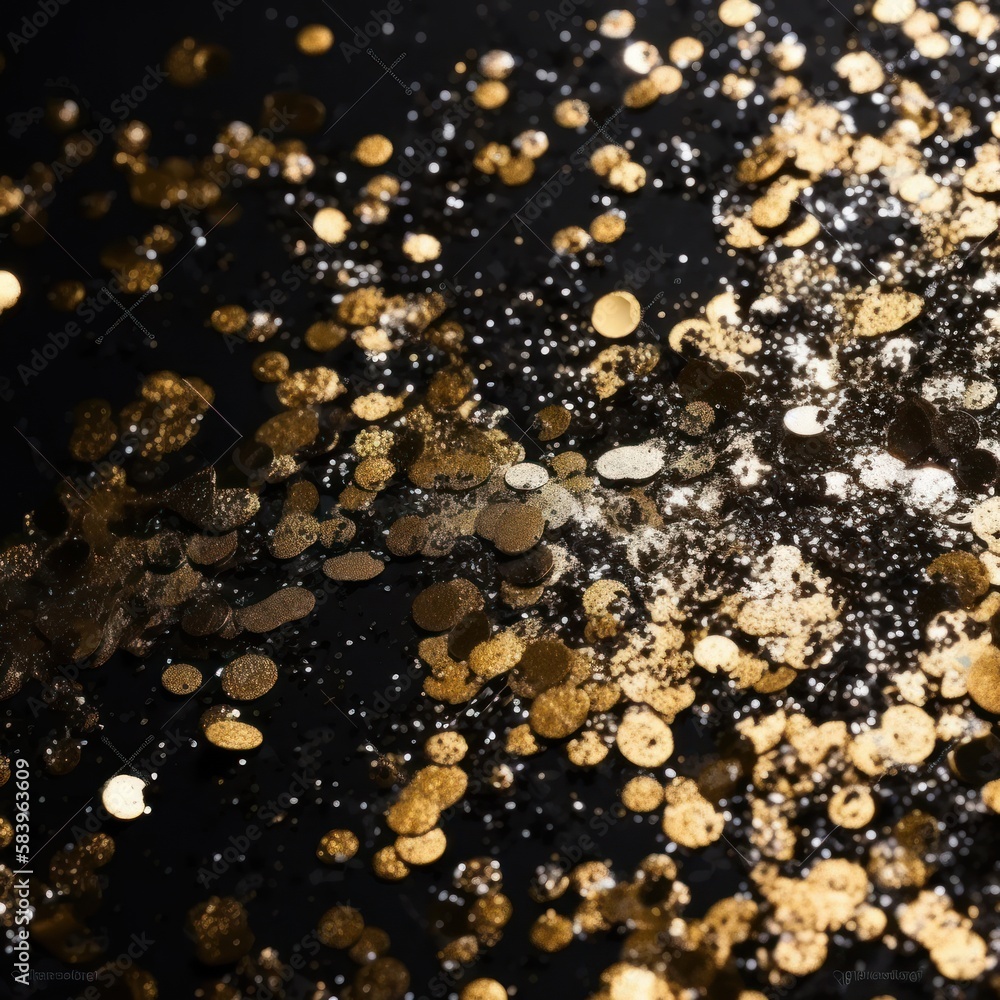 Fototapeta premium Abstract background with black and gold glitter
