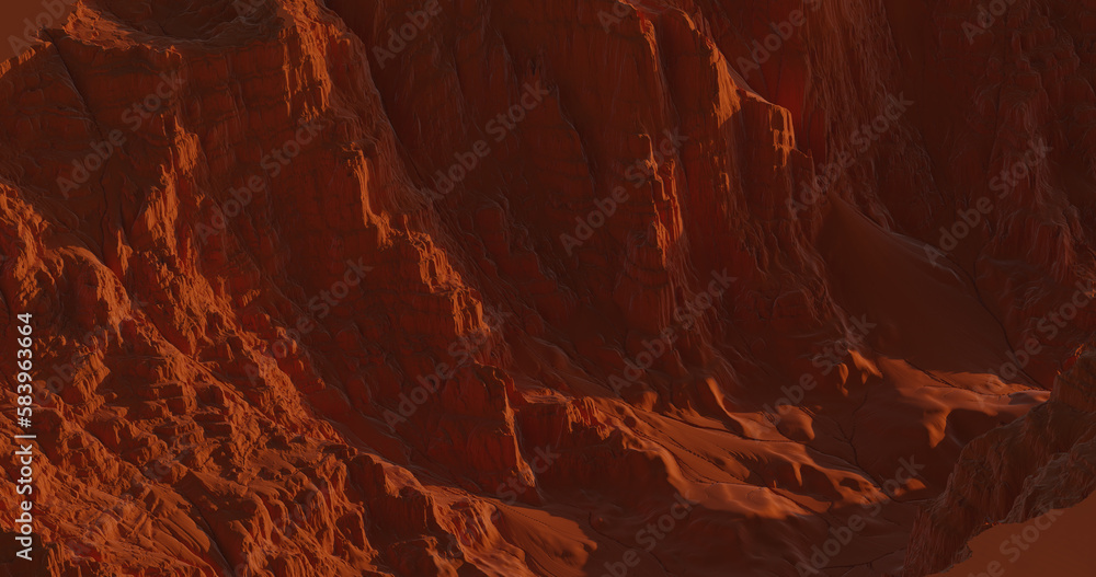 3D renders - front view - Abstract mountains