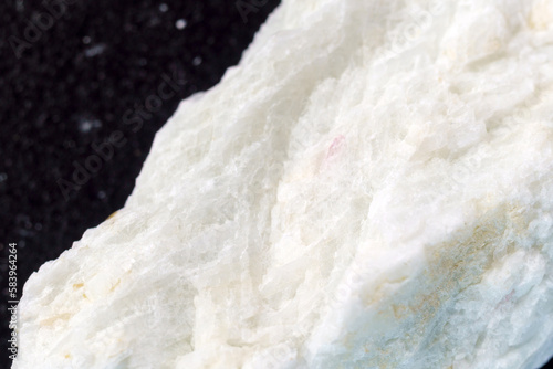 Albite crystal mineral, close up macro. Lepidolite