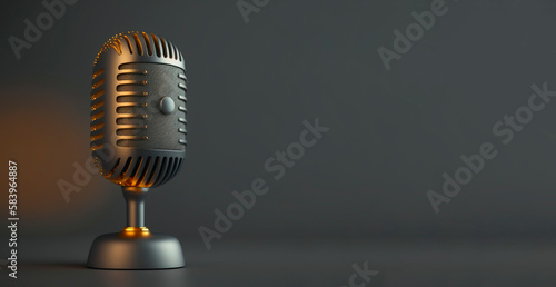 3D vintage microphone background