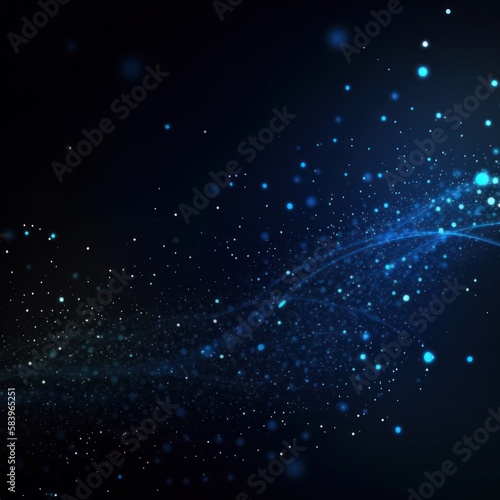 Blue particle abstract background