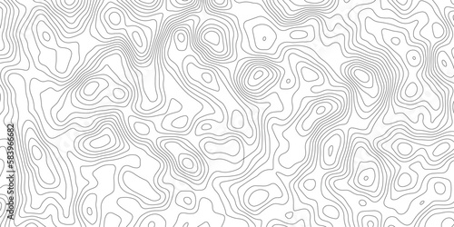 Topographic map background geographic line map with elevation assignments. Modern design with White background with topographic wavy pattern design.paper texture Imitation of a geographical map shades photo