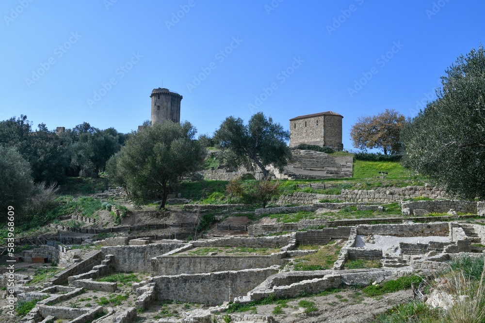 The historic city of Velia, Italy.