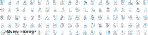 Avatars vector line icons set. Personas, Characters, Forms, Idols, Avatars, Representations, Embodiments illustration outline concept symbols and signs