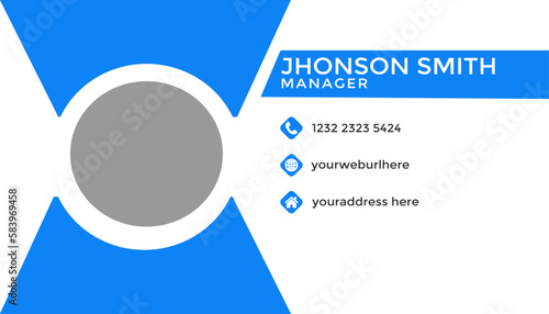 Blue modern business card design 