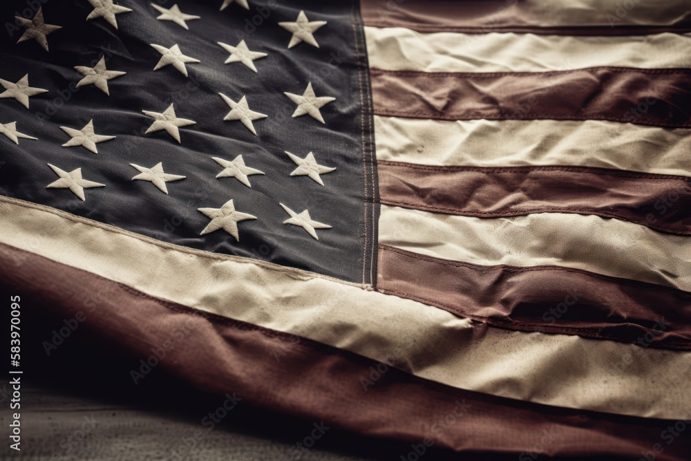 Obraz premium The history and meaning behind the us flag as an iconic American symbol, generative ai