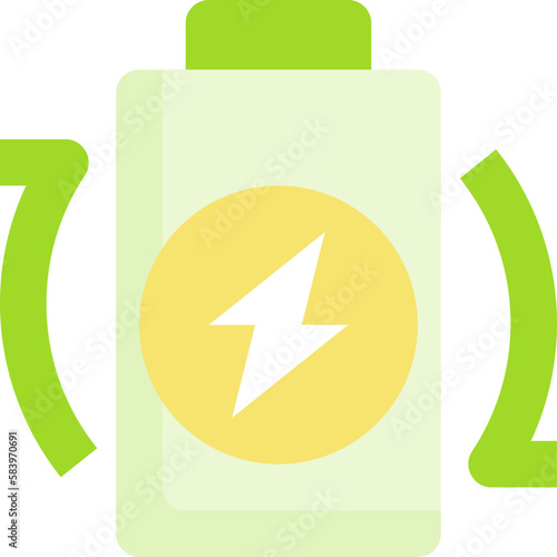 rechargeable battery flat icon