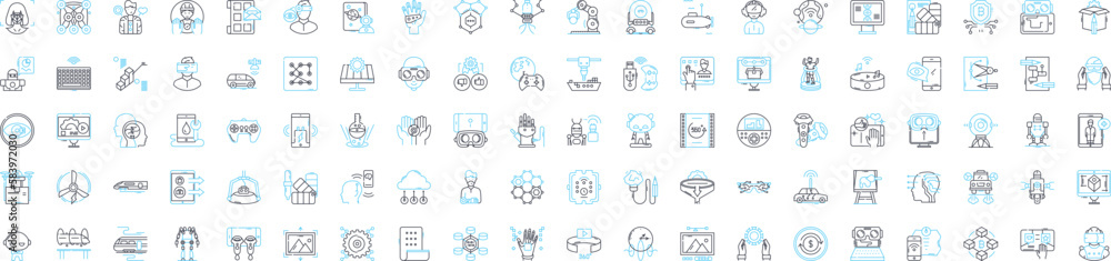 Smart factories vector line icons set. Smart, Factories, Industry, Automation, Internet, Robotics, Connected illustration outline concept symbols and signs