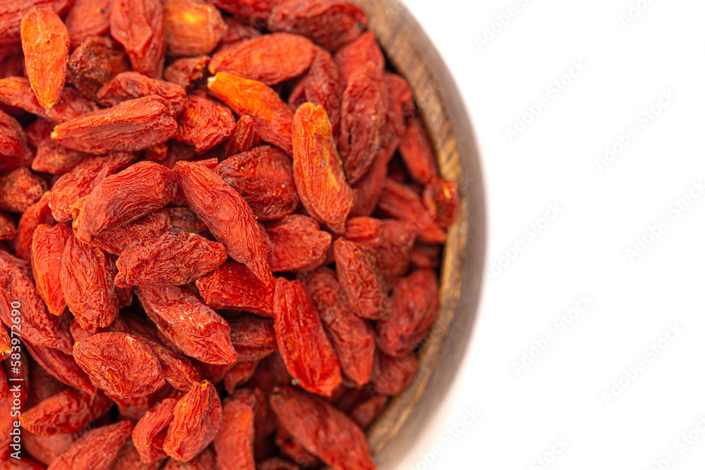 Dried Red Goji Berries Isolated on a White Background Dried Red Goji Berries Isolated on a White Background