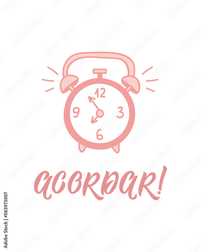 Acordar. Lettering. Translation from Portuguese - Wake up. Modern vector brush calligraphy. Ink illustration Acordar. Lettering. Translation from Portuguese - Wake up. Modern vector brush calligraphy. Ink illustration