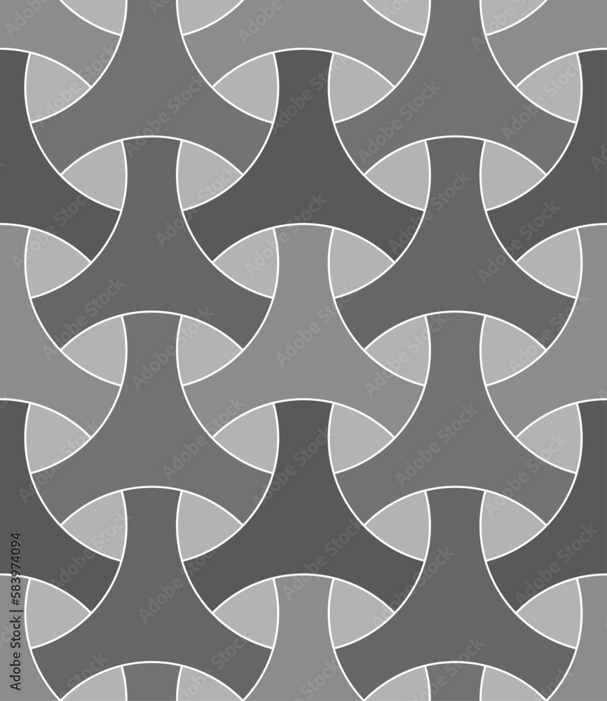 Japanese ornament. Ethnic wallpaper. Three pronged blocks backdrop ...