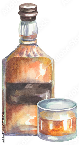 Whiskey drink illustration