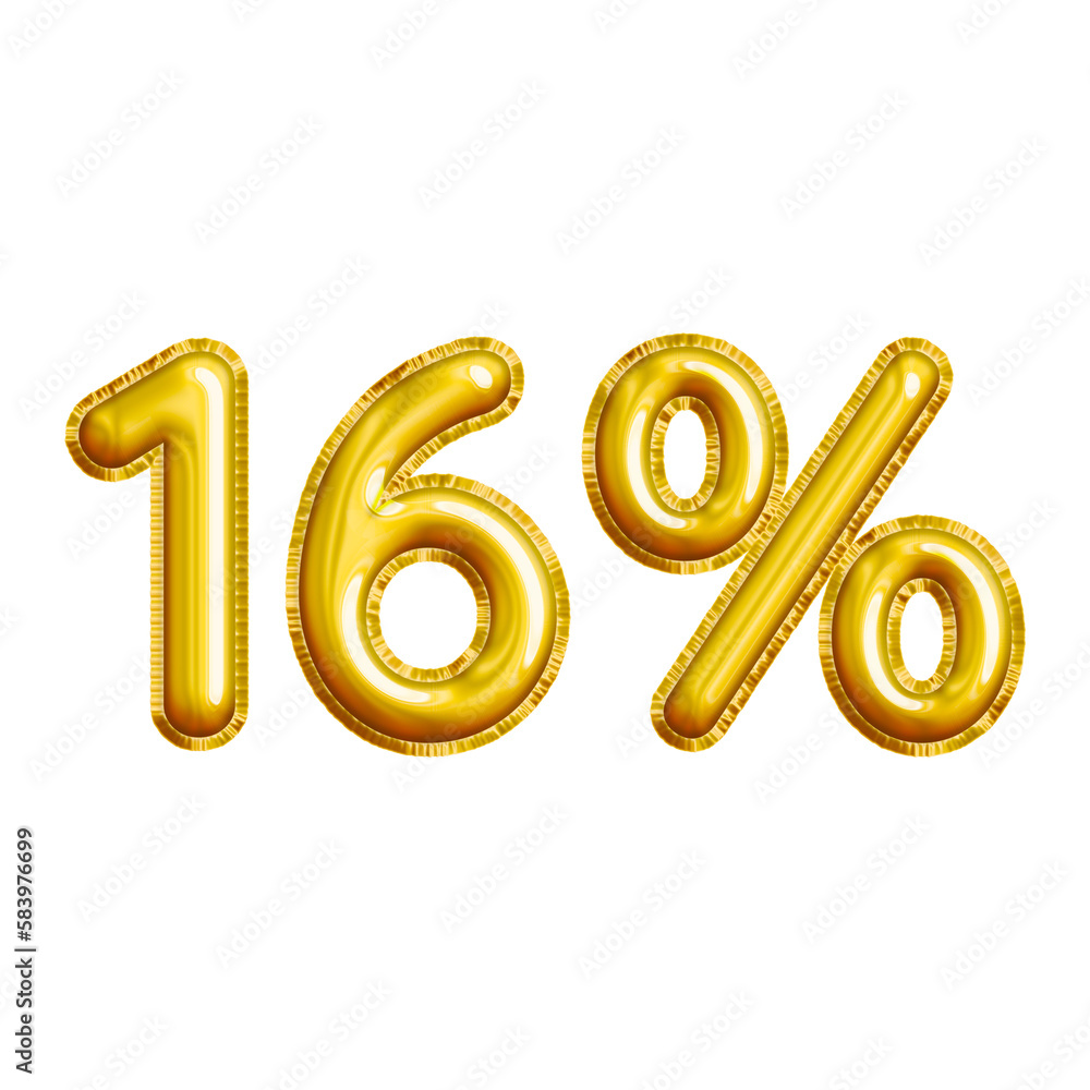 16 Or Sixteen Percent 3D Gold Balloon You Can Use This Asset For Your 16-or-sixteen-percent-3d-gold-balloon-you-can-use-this-asset-for-your