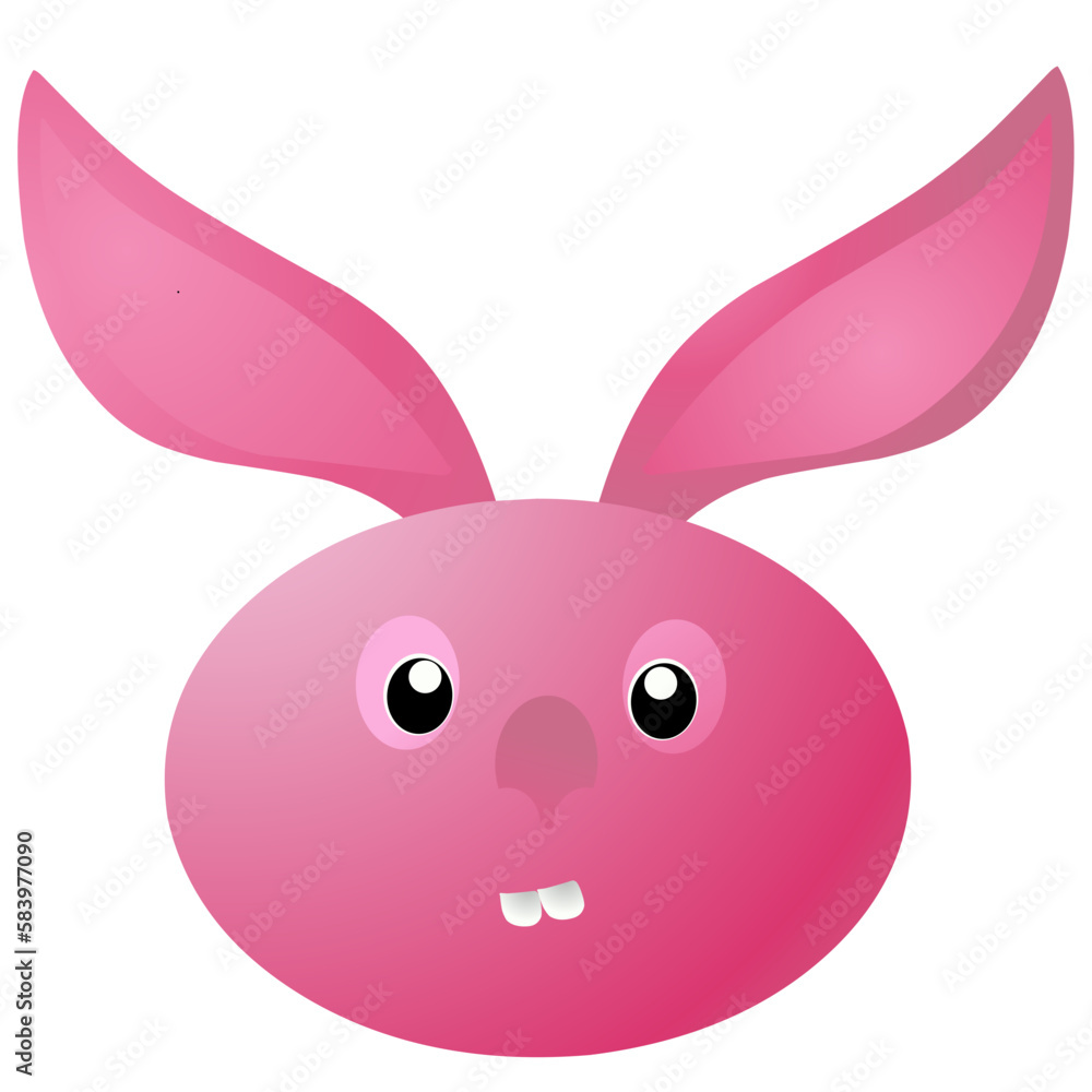 cartoon pink bunny head cartoon pink bunny head