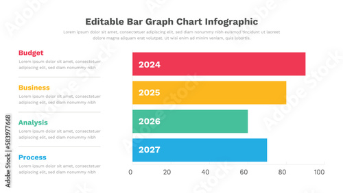 Bar chart infographic presentation template fully editable