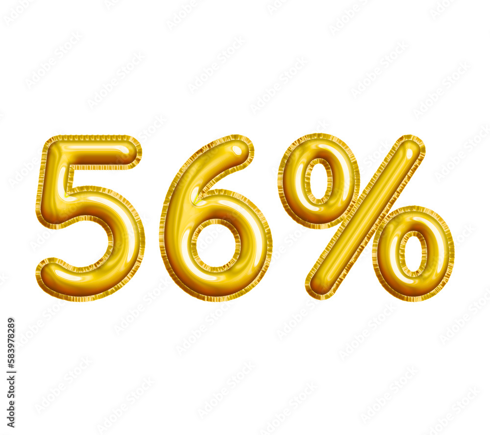56% or Fifty-six Percent 3D Gold Balloon. You can use this asset for your content Marketing like as Promotion, Advertisement, Ads, Banner, Flyer, Discount Card and anymore. 56% or Fifty-six Percent 3D Gold Balloon. You can use this asset for your content Marketing like as Promotion, Advertisement, Ads, Banner, Flyer, Discount Card and anymore.