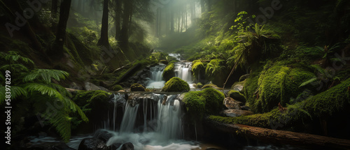 Waterfall in the Forest © Synaptic Studio