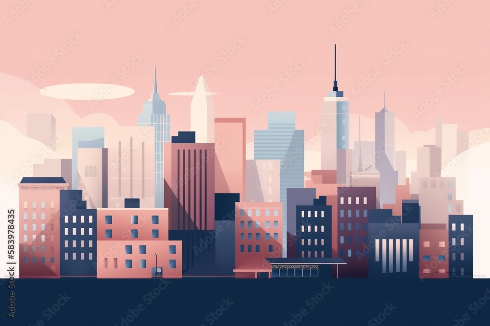 Stylish New York City Skyline Illustration