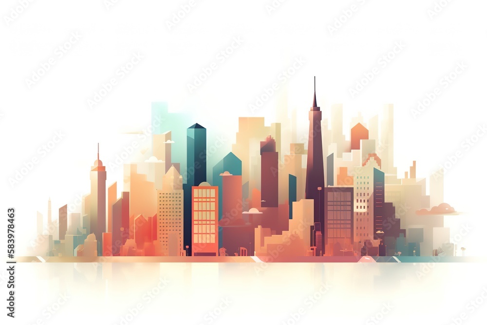 Obraz premium Minimalistic New York City Skyline Illustration 