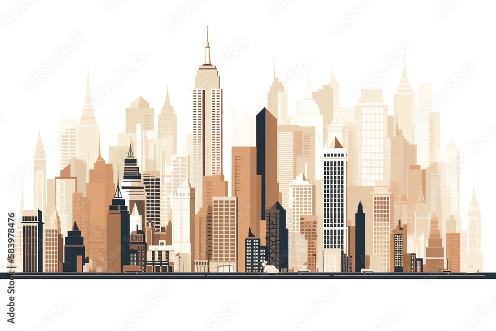 Minimalistic New York City Skyline Illustration
