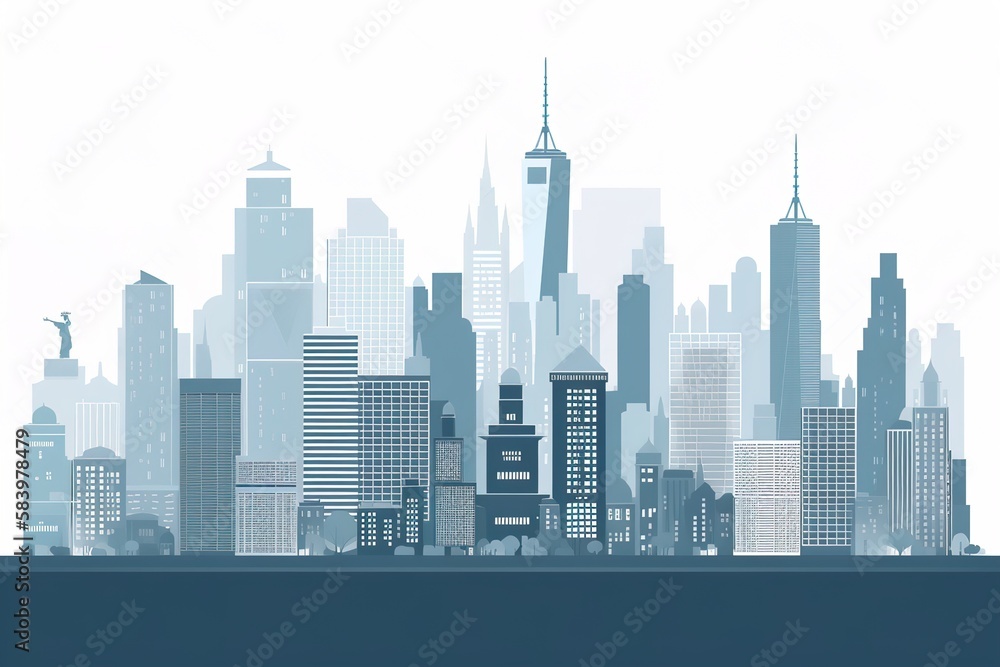 Minimalistic New York City Skyline Illustration
