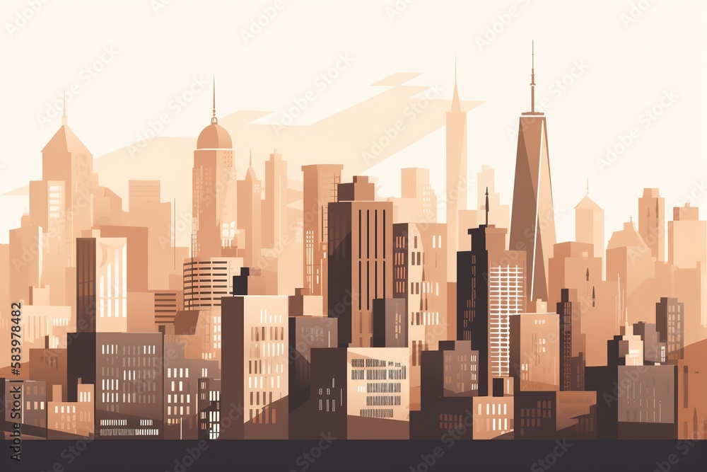 Minimalistic New York City Skyline Illustration
