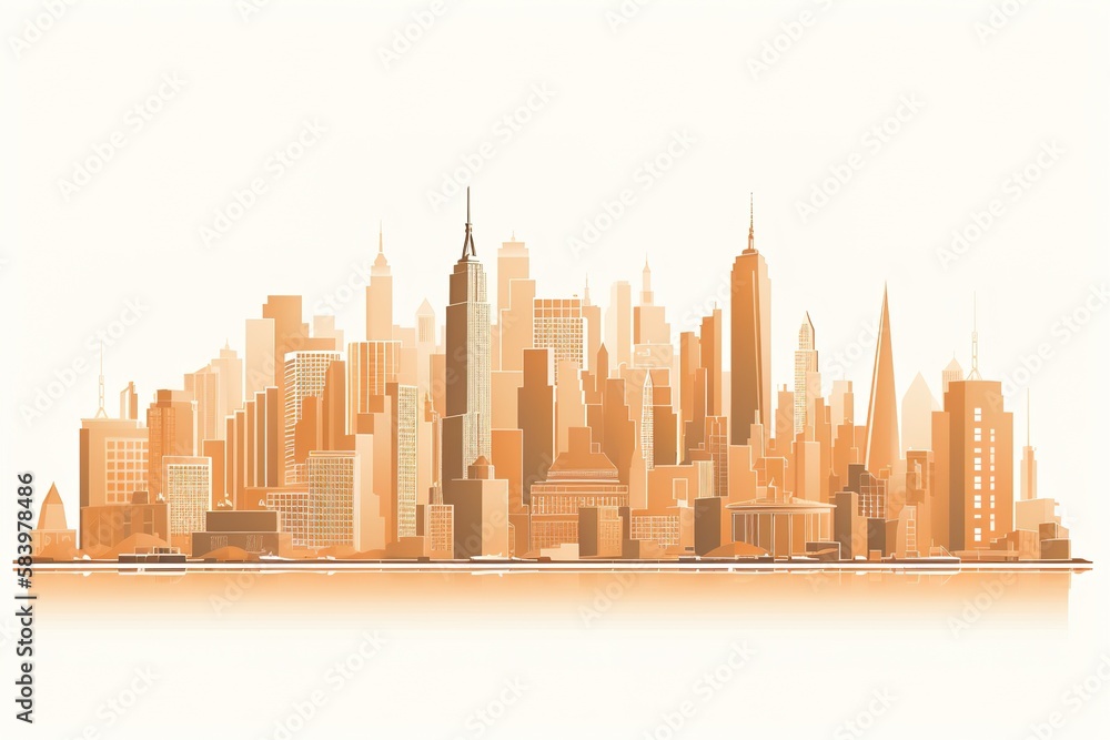 Minimalistic New York City Skyline Illustration
