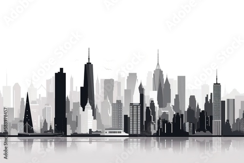 Minimalistic New York City Skyline Illustration 