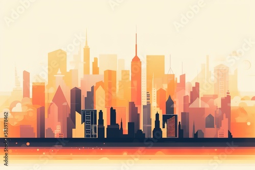 Minimalistic New York City Skyline Illustration 