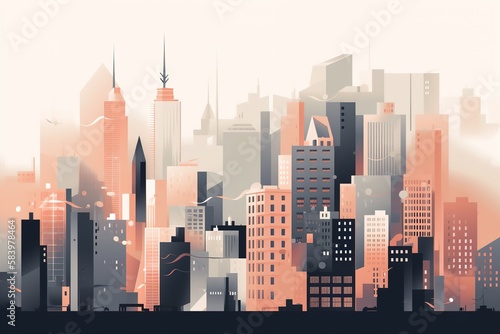 Minimalistic New York City Skyline Illustration 