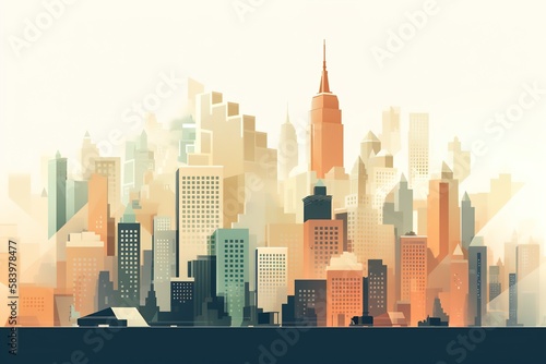 Minimalistic New York City Skyline Illustration © stasknop