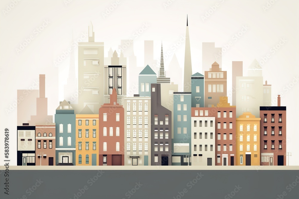 Minimalistic New York City Skyline Illustration
