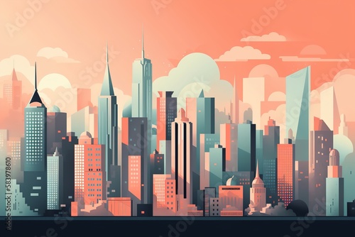 Minimalistic New York City Skyline Illustration 