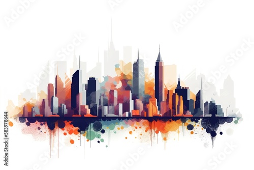 Minimalistic New York City Skyline Illustration 