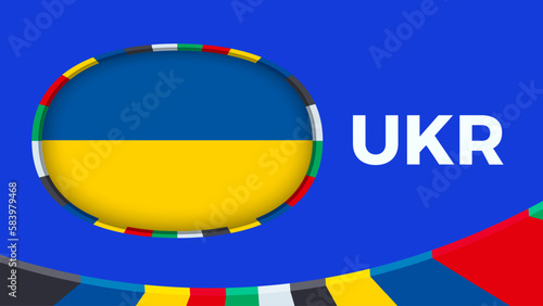 Ukraine flag stylized for European football tournament qualification.